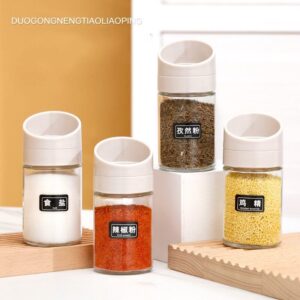 Adjustable glass spice jar