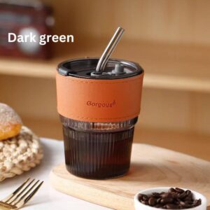 straw double drink coffee cup