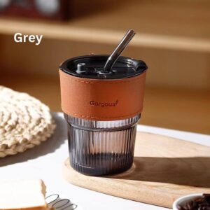 straw double drink coffee cup