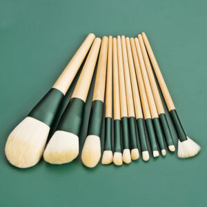 12 Pcs Green makeup brush set