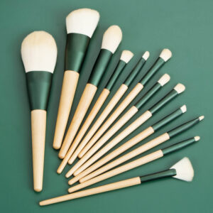 12 Pcs Green makeup brush set